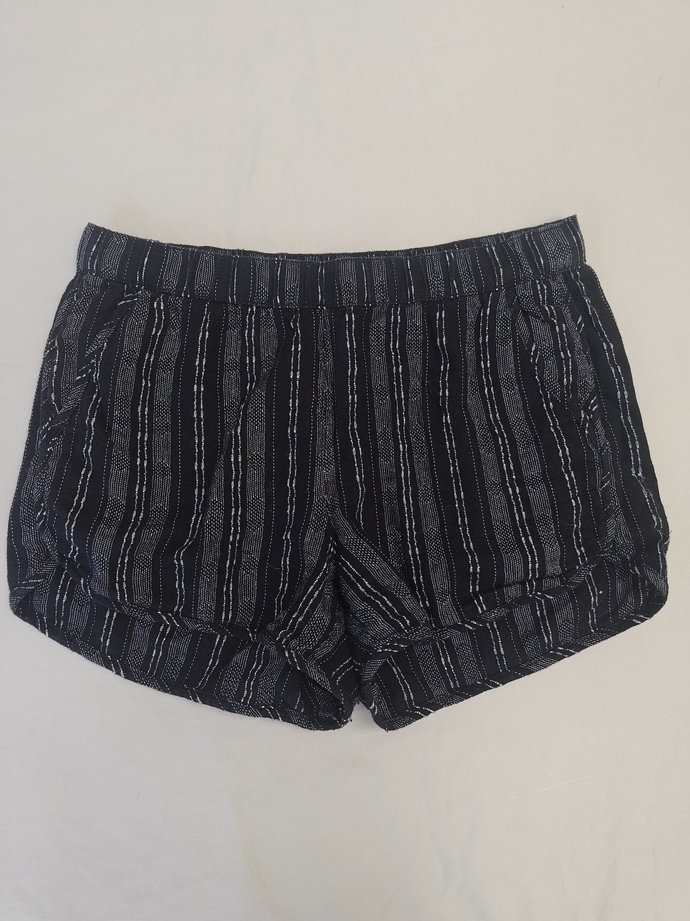 Madewell Linen Blend Shorts Women's M Black Stripe